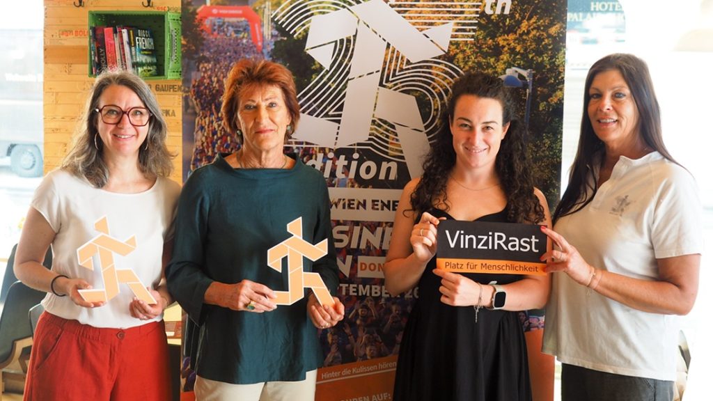 Siliva Blahacek (Marketing Vinzirast),  Veronika Kerres (Obfrau Vinzirast), Sara Lunardis (Marketing, Sales & Hospitality, Businessrun), Doris Schilling, Event Experience, Business Run) (c) Business Run Eventorganisation